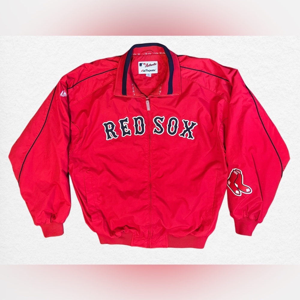 Vtg Boston Red Sox Majestic Authentic Collection Red Full Zip Size XL MLB Jacket